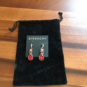 Givenchy Red Drop Earrings NWT
